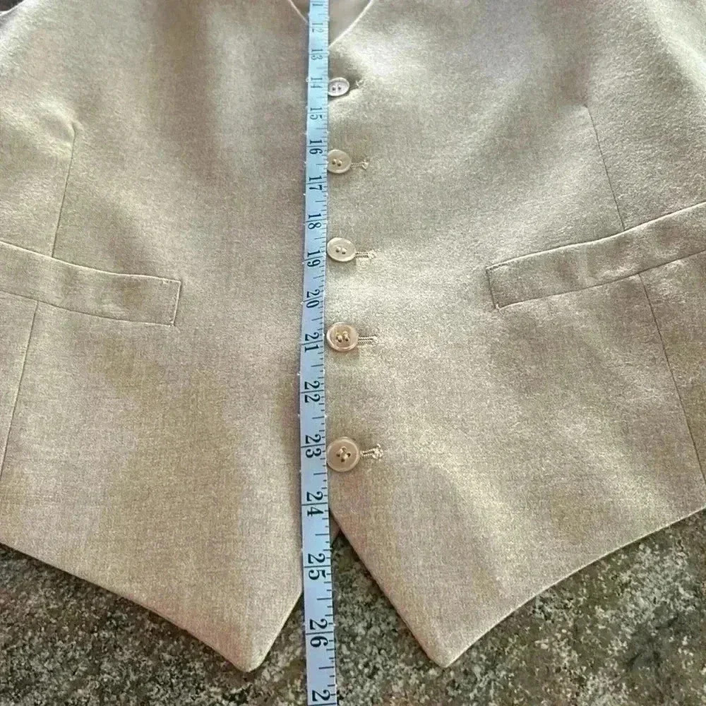 Vintage 80’s 100% Wool 3 Piece Suit Formal Wear Men’s Neutral Color 34x32 42R - Picture 16 of 16